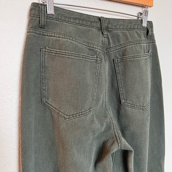 olive khaki raw hem split hem jeans pretty little thing US size 4 - Picture 4 of 4